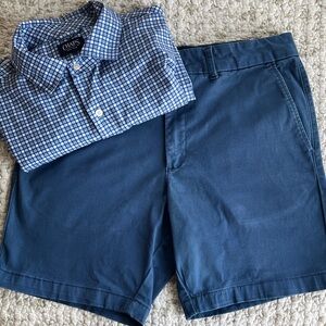 Ben Sherman Men’s Blue Cotton Spandex Stretch Regular Fit Shorts 4 Pockets VGUC